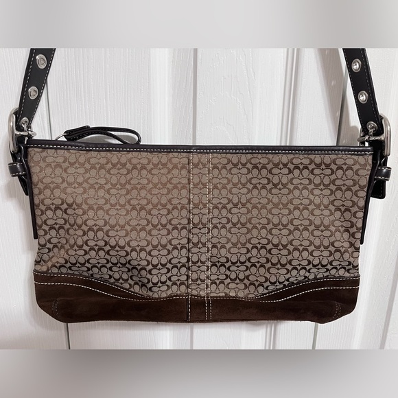 Coach Brown Suede Shoulder Bag - Picture 4 of 6